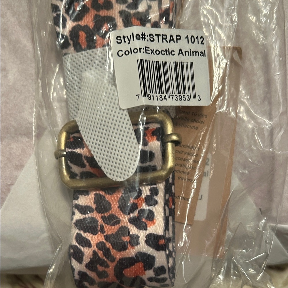 Exotic Animal Print Strap with Gold Hardware - Picture 3 of 5